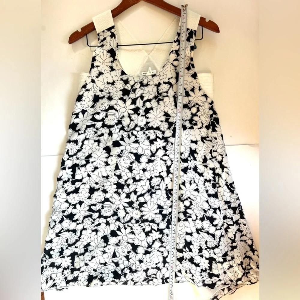 Club Monaco Silk Floral Cut Out Slip Dress White Black Sz 0 floral flower print - Picture 6 of 7